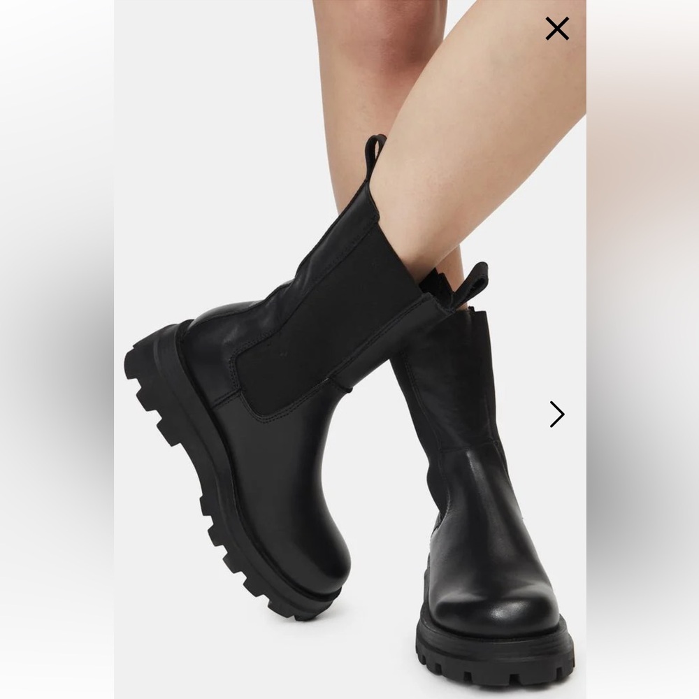 Dolls Kill Real Leather Black Combat Boots
